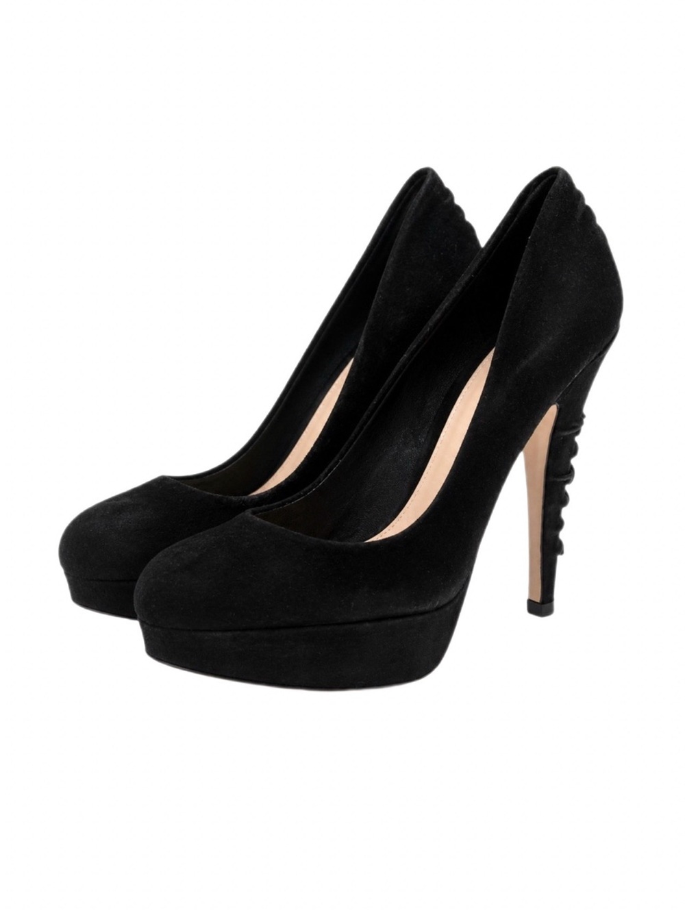 Miu Miu Black Suede Platform Heels Size 36 US 6